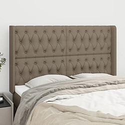 vidaXL Tête de lit avec oreilles Taupe 147x16x118/128 cm Tissu