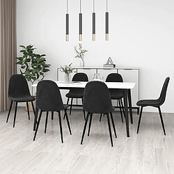 vidaXL Chaises à manger lot de 6 noir velours