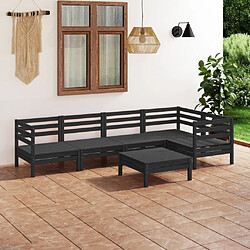 Maison Chic Salon de jardin 6 pcs - Table et chaises d'extérieur - Mobilier/Meubles de jardin Moderne Bois de pin massif Noir -MN58654