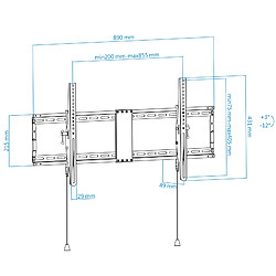 Bematik Support mural inclinable pour écrans de 43 à 90 70 Kg VESA jusqu'à 800x400 mm