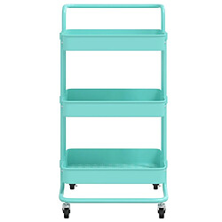 Avis Maison Chic Desserte de cuisine | Chariot de cuisine | Meuble de rangement roulant 3 niveaux Turquoise 42x35x85 cm Fer et ABS -GKD93764