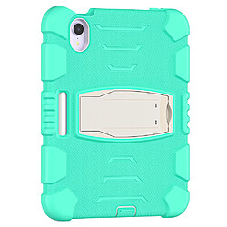 Coque en TPU quatre coins améliorés avec béquille Vert clair/blanc pour votre iPad mini (2021)