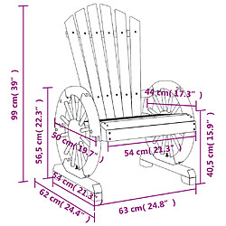 vidaXL Chaises de jardin Adirondack lot de 2 bois de sapin massif pas cher