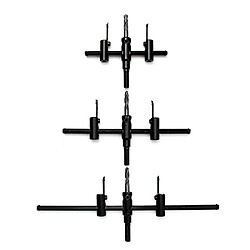 trou de coupe de cercle de bois en métal réglable vu outils de foret 145mm blakc