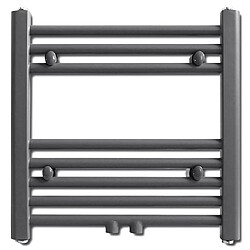 vidaXL Sèche-serviettes eau chaude à rails droits gris de 480 x 480 mm