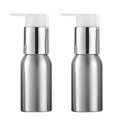 2x Bouteilles De Pompe De Shampooing De Maquillage Vides Contenants De Lotion Crème En Aluminium 50 Ml