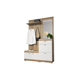 Avis Bestmobilier Thea - meuble d'entrée - bois et blanc - 135 cm - style scandinave