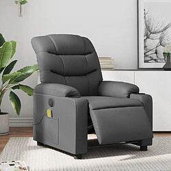 Maison Chic Fauteuil Relax pour salon, Fauteuil de massage inclinable électrique gris similicuir -GKD30210