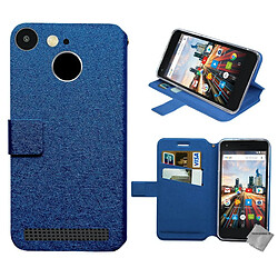 Htdmobiles Housse etui portefeuille pour Archos 50F Helium Lite + film ecran - BLEU