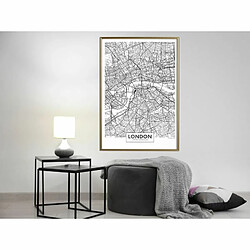 Paris Prix Affiche Murale Encadrée City Map London 40 x 60 cm Or