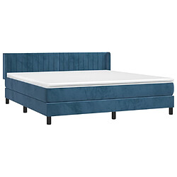 Avis Maison Chic Lit Adulte - Lit simple Lit à sommier tapissier et matelas moelleux - Meuble de Chambre - Bleu foncé 180x200cm Velours -MN65149