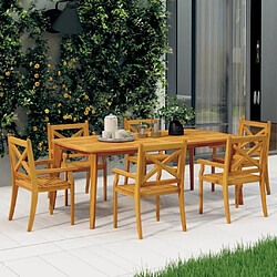 Maison Chic Lot de 6 Chaises à manger jardin,Fauteuil/Chaises à dîner d'extérieur Bois d'acacia massif -MN56452