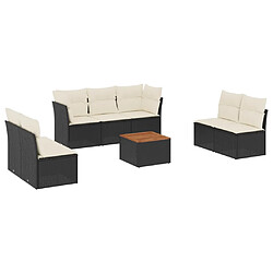 Maison Chic Salon de jardin 8 pcs avec coussins | Ensemble de Table et chaises | Mobilier d'Extérieur noir résine tressée -GKD63251