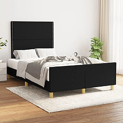 Maison Chic Cadre/structure de lit avec tête de lit pour adulte - Lit Moderne Chambre Noir 120x200 cm Tissu -MN43427