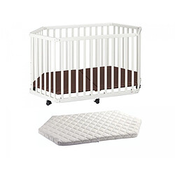 TISSI Parc Playpen blanc avec matelas