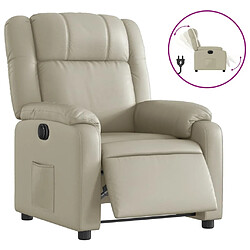 vidaXL Fauteuil inclinable électrique Crème Similicuir