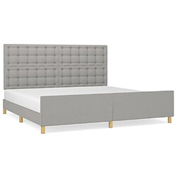 Maison Chic Lit adulte - Cadre Structure de lit avec tête de lit Contemporain Gris clair 200x200 cm Tissu -MN53594