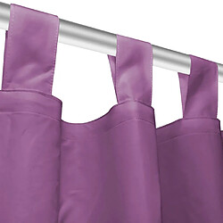 Avis vidaXL Rideau occultant avec boucles 2 pcs 140 x 245 cm Lilas