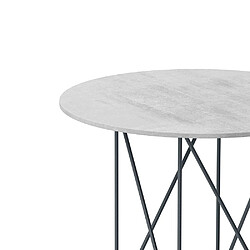 Inside 75 Table basse ronde SHAPE acier noir top bois stratifié coloris ciment