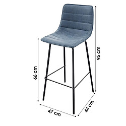 Avis Urban Living Tabouret de bar industriel Brooklyn - H. 92 cm - Bleu