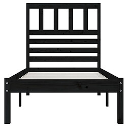 Avis vidaXL Cadre de lit sans matelas noir 75x190 cm bois de pin massif