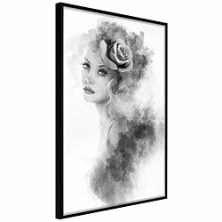 Paris Prix Affiche Murale Encadrée Mysterious Lady 20 x 30 cm Noir