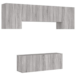 vidaXL Unités murales TV 6 pcs sonoma gris bois d'ingénierie