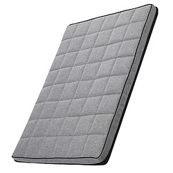 Matelas Mestizo pour chien, 65x50 cm, gris clair, bordure noire, Leon Checked MLCH-5-GRA-B-S