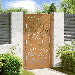 vidaXL Porte de jardin acier résistant aux intempéries design flamme