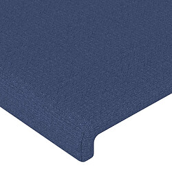 Acheter vidaXL Tête de lit à LED Bleu 203x16x118/128 cm Tissu