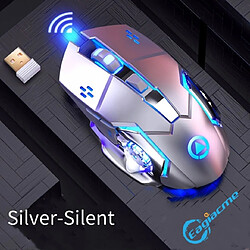 Universal A4 Souris gaming professionnelle 6 boutons 2,4 GHz Souris gaming sans fil PC/PC portable rechargeable Mouse silencieuse PUBG/CS: GO/LOL | Mouse (argent)