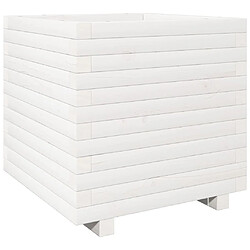 vidaXL Jardinière blanc 50x50x49,5 cm bois de pin massif