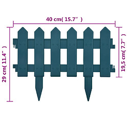 vidaXL Bordures de pelouse 25 pcs Vert 10 m PP pas cher