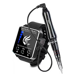 Universal Smartwatch Tattoo Machine Portable Permanent Maquillage Tattoo Grip Tool Pistolet Sourcils Lèvres Eyeliner Protéine Micro 0,18mm 0,251 RL Aiguille | Appareil de beauté pour la maison (noir)