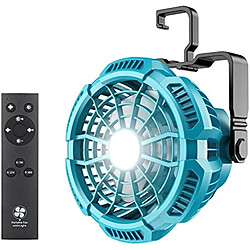 Ventilateur de Camping Ventilateur de Chantier Portable Avec Lampe de Travail LED à distance pour Batterie Makita--