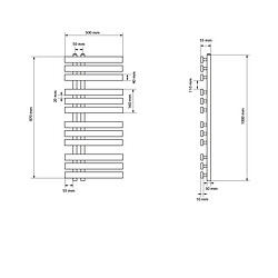 ECD Germany Iron EM Design Radiateur sèche-serviettes - 500 x 1000 mm - Chrome - Sèche serviettes chauffant