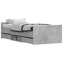 Avis Maison Chic Lit adulte - Cadre de lit tête de lit et pied de lit,Structure du lit Contemporain pour chambre gris béton 100x200 cm -MN69120