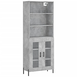 vidaXL Buffet haut Gris béton 69,5x34x180 cm Bois d'ingénierie