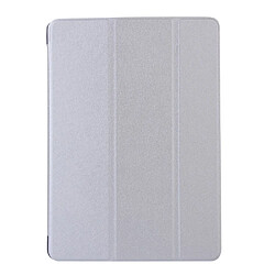 Etui en PU soie avec support tri-pliure argent pour votre Apple iPad 10.2 (2019)