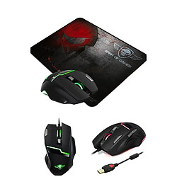 Souris GAMING PRO-M10 RGB 7 BOUTONS 4000DPI 6 EFFETS Programmable + Tapis GAMER SPIRIT OF GAMER