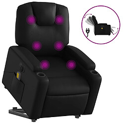 vidaXL Fauteuil inclinable de massage électrique noir similicuir