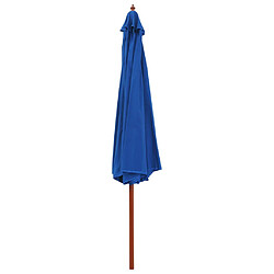 ComfortXL Parasol D'extérieur Avec Mât En Bois 350 Cm Bleu