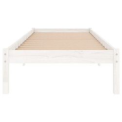 Acheter Maison Chic Lit adulte - Lit simple Cadre de lit,Structure du lit Contemporain Blanc Bois de pin massif 90x200 cm -MN77984