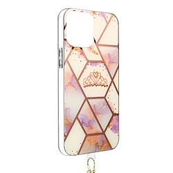 Avizar Coque iPhone 11 Pro Motif géométrique avec Cordon Amovible rose gold