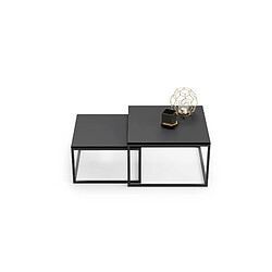 Alter Lot de 2 tables basses, table basse avec pieds en métal, table de salon style industriel, cm 42x70h42, coloris noir