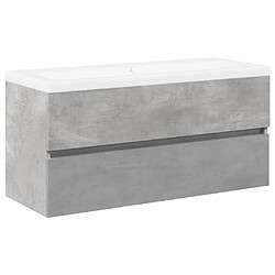 vidaXL Ensemble de meubles de salle de bain 2 pcs gris béton