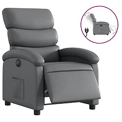 vidaXL Fauteuil inclinable électrique Gris Similicuir