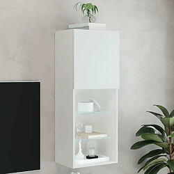 Maison Chic Meuble TV avec lumières LED, Banc TV pour salon, Meuble de rangement blanc 40,5x30x102 cm -GKD68513