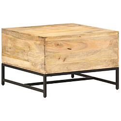 Avis vidaXL Table basse 67x67x45 cm Bois de manguier massif