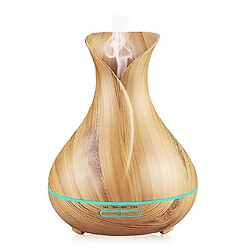 Universal Diffuseur d'huile essentielle en plastique pour vase 500ml humidificateur d'air granulés de bois 7 lumières LED colorées brume à ultrasons brume fabricant diffuseur d'arôme (grains de bois clair)